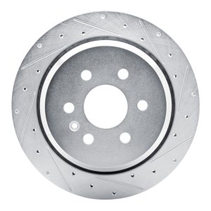 Chevrolet Colorado Brake Rotor (1) - Rear Right - R1 Concepts - Drilled & Slotted - Silver - `21-`22